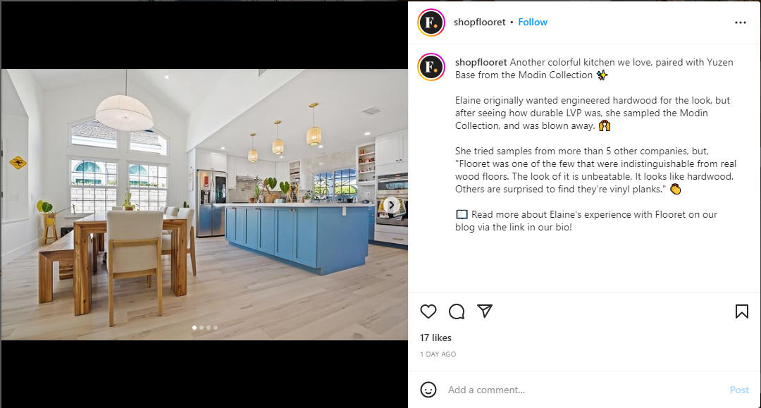 Customer testimonials of a flooring company.