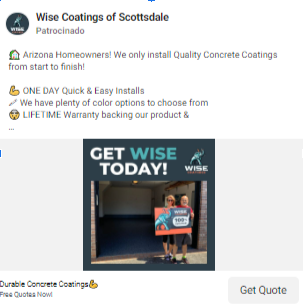 Wise Coatings advertisement. 
